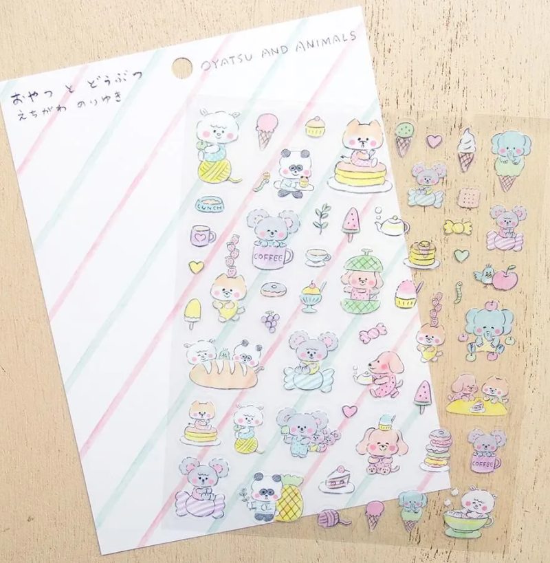 Cozyca Echigawa Noriyuki Stickers - Snacks and Animals