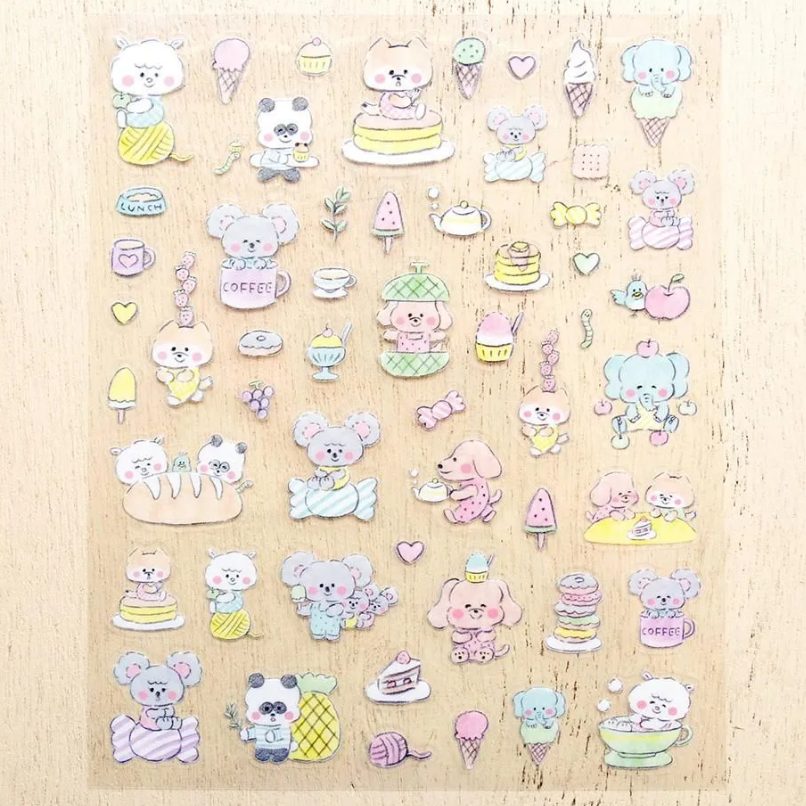 Cozyca Echigawa Noriyuki Stickers - Snacks and Animals