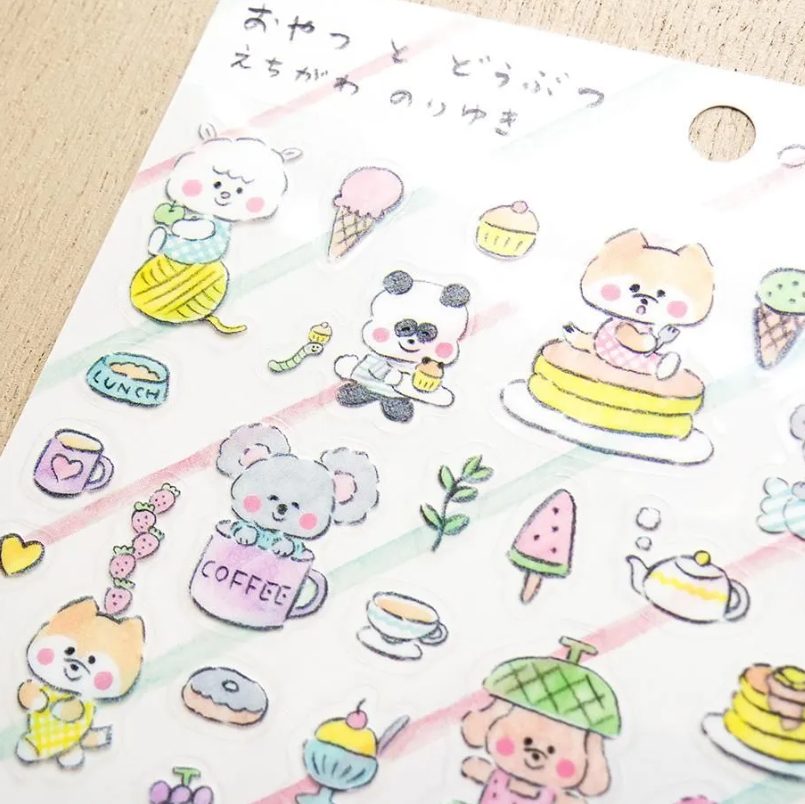 Cozyca Echigawa Noriyuki Stickers - Snacks and Animals