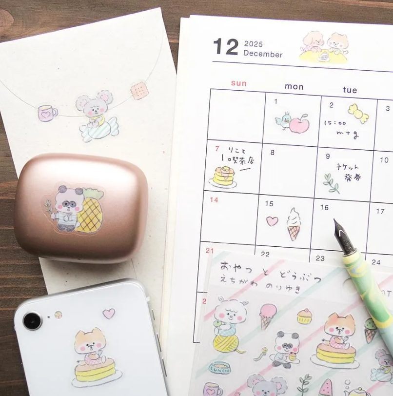 Cozyca Echigawa Noriyuki Stickers - Snacks and Animals
