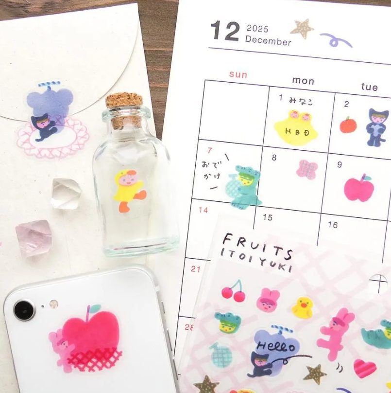 Cozyca Echigawa Yuki Itoi Stickers - Fruits