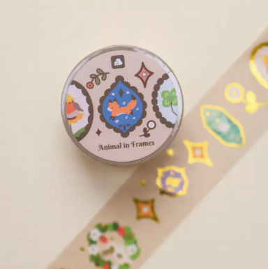 Thousand Skies Foiled Washi Tape - Animals in Frames