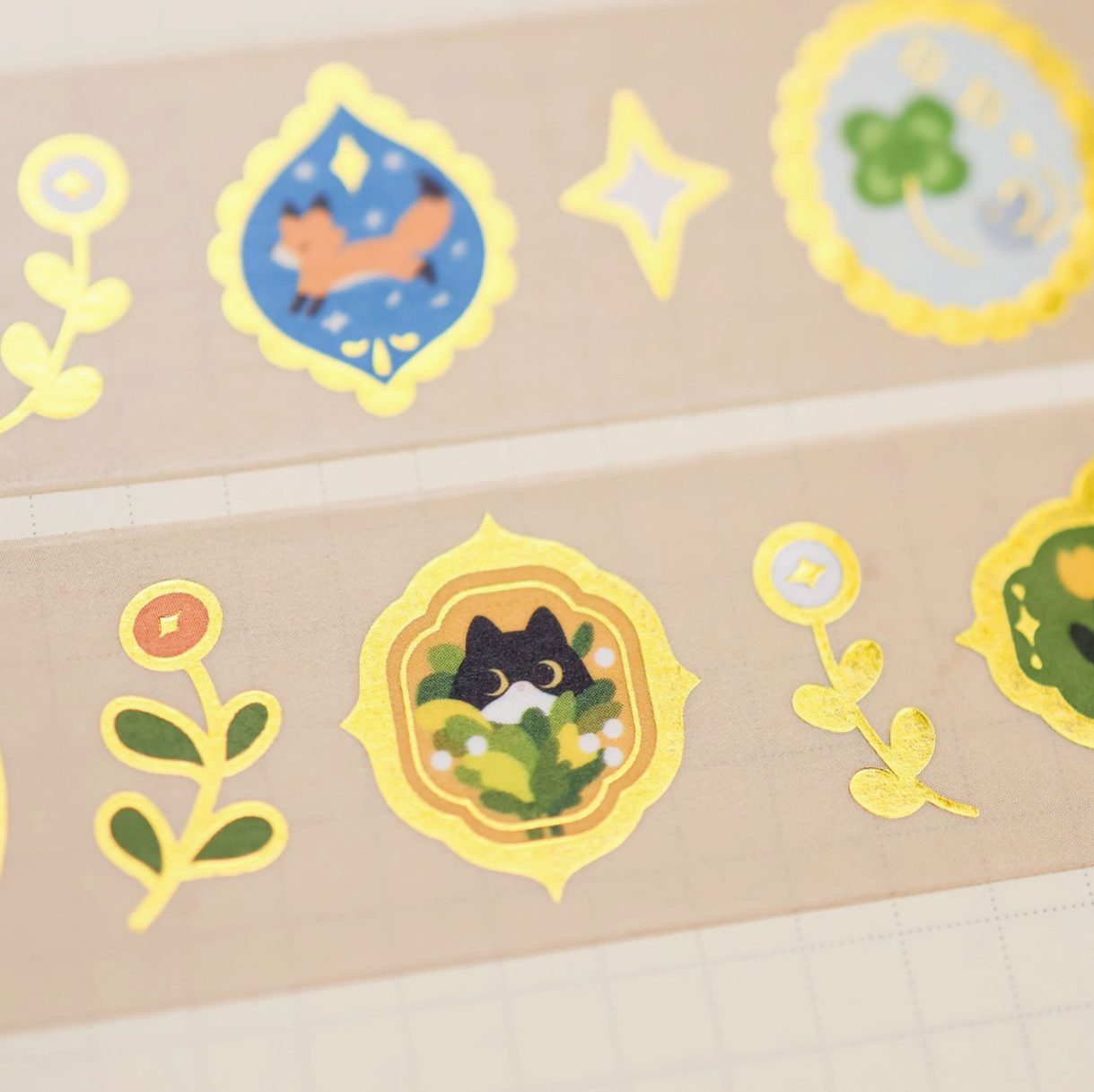 Thousand Skies Foiled Washi Tape - Animals in Frames