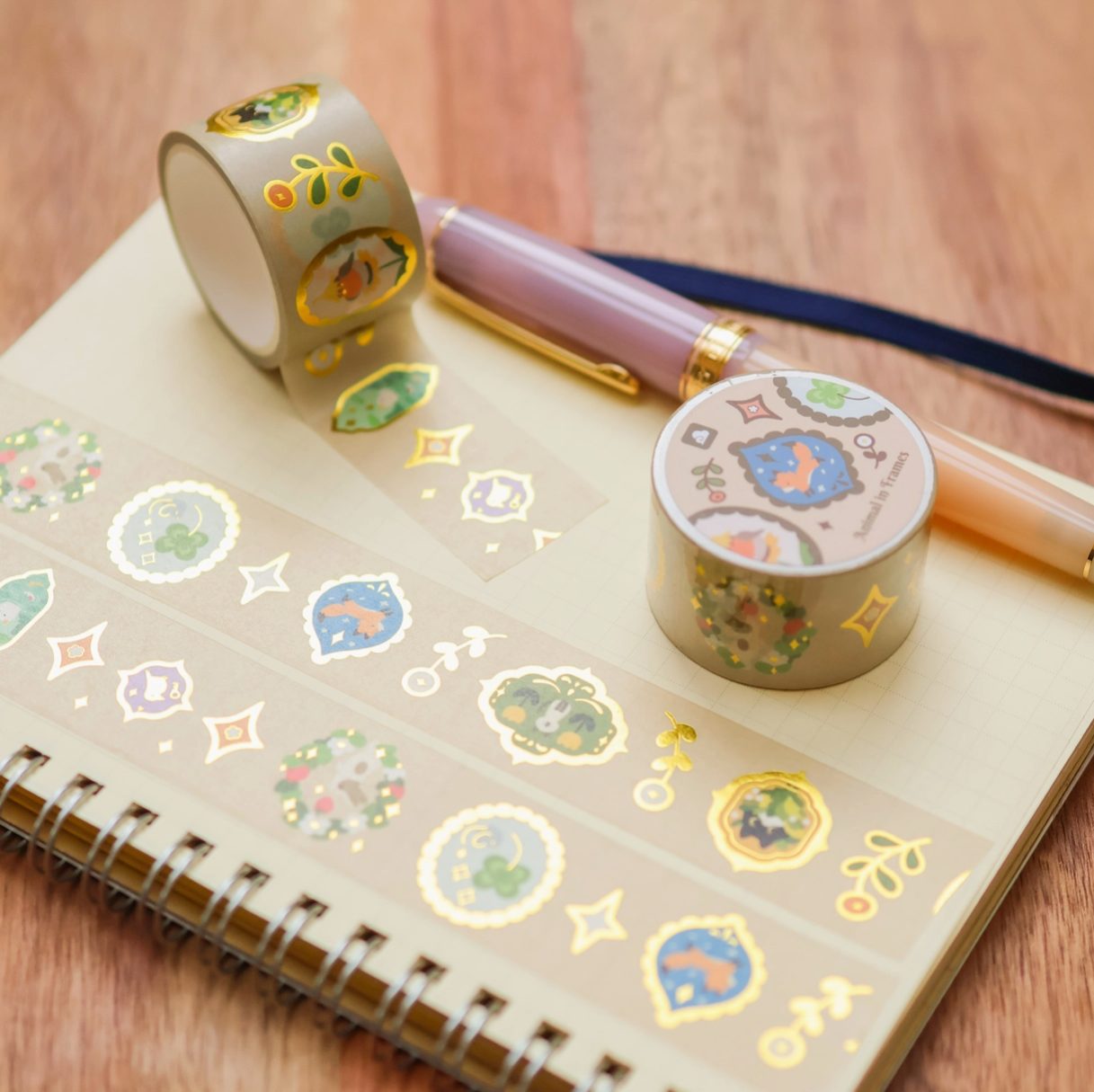 Thousand Skies Foiled Washi Tape - Animals in Frames