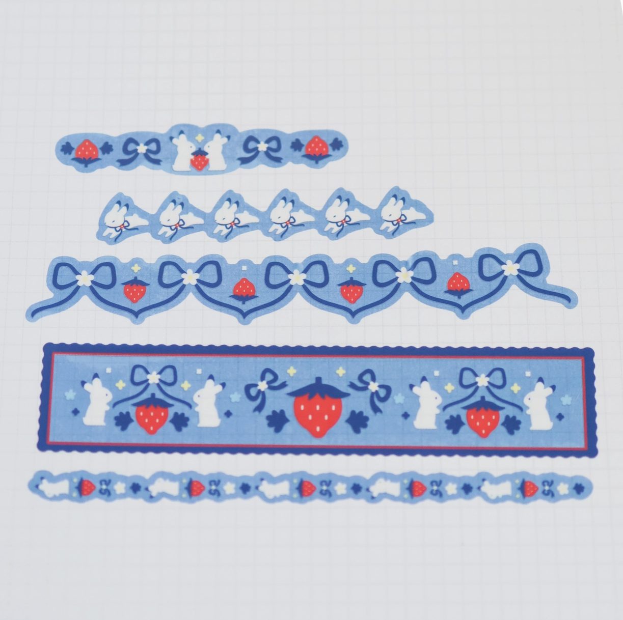 A Thousand Skies Kiss-Cut PET Tape - Strawberry Bunnies