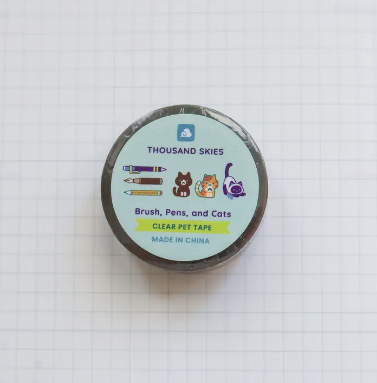A Thousand Skies PET Tape - Brush, Pens and Cats