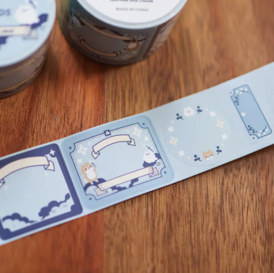 Thousand Skies Kiss-Cut Paper Roll Labels - Sparkles and Clouds