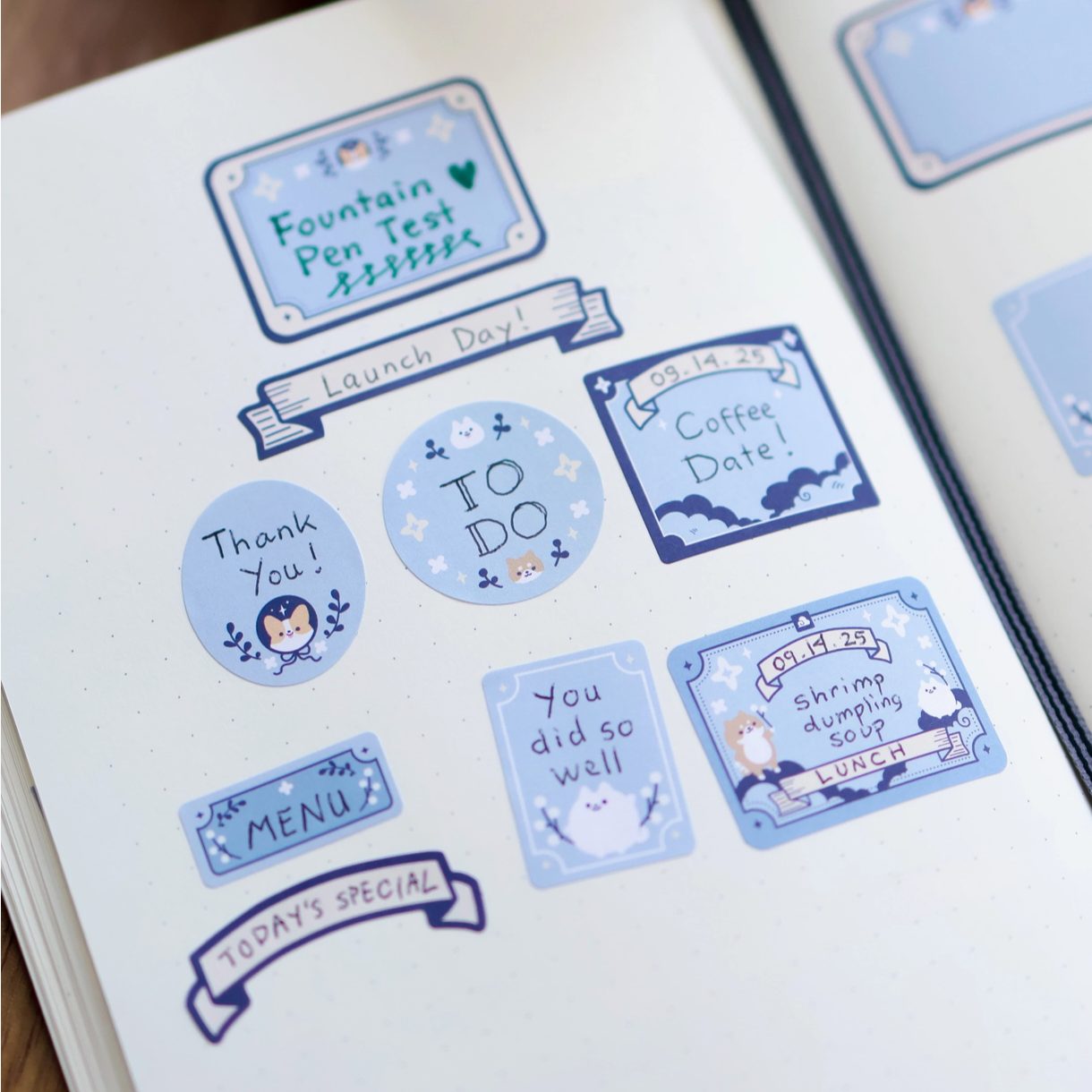 Thousand Skies Kiss-Cut Paper Roll Labels - Sparkles and Clouds