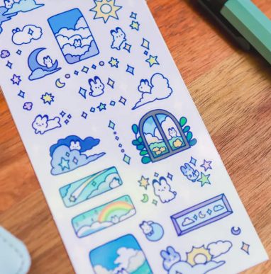 Thousand Skies Sticker Sheet - Cloudy Bunnies