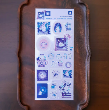 Thousand Skies Washi Sticker Sheet - Bunny and Shooting Stars