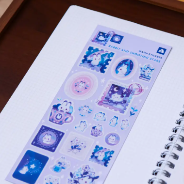Thousand Skies Washi Sticker Sheet - Bunny and Shooting Stars