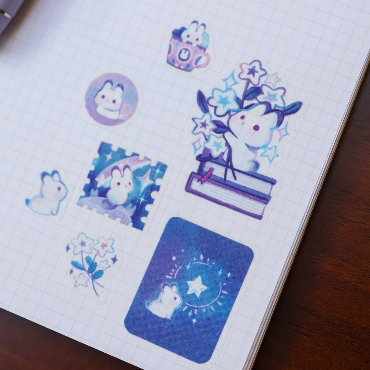 Thousand Skies Washi Sticker Sheet - Bunny and Shooting Stars
