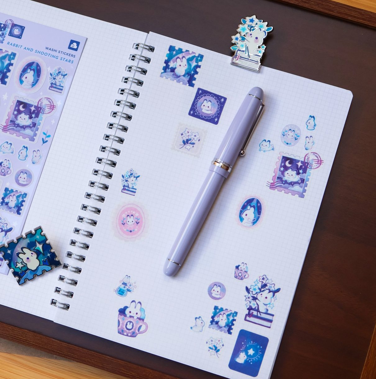 Thousand Skies Washi Sticker Sheet - Bunny and Shooting Stars