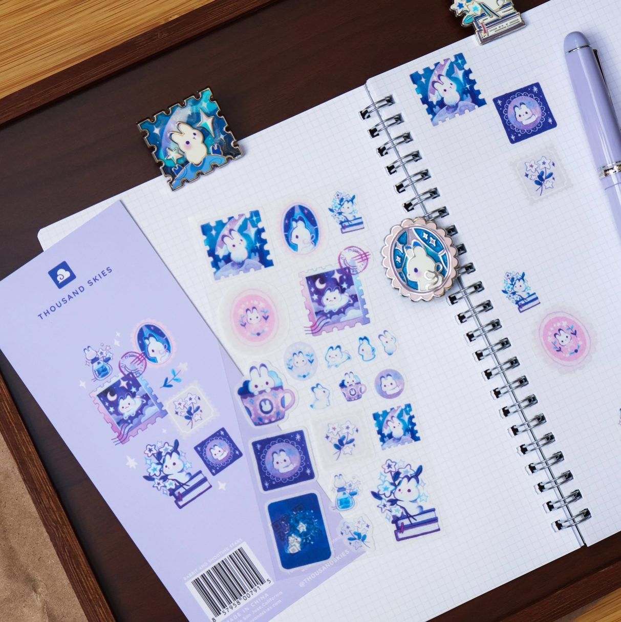 Thousand Skies Washi Sticker Sheet - Bunny and Shooting Stars