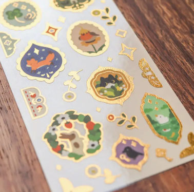 Thousand Skies Washi Sticker Sheet - Foiled Retro Frames