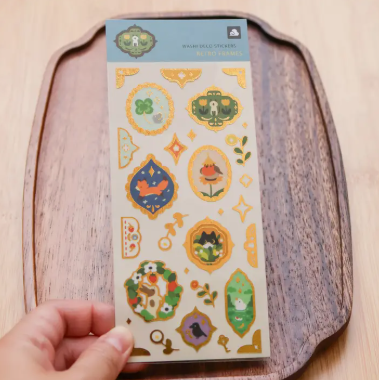 Thousand Skies Washi Sticker Sheet - Foiled Retro Frames