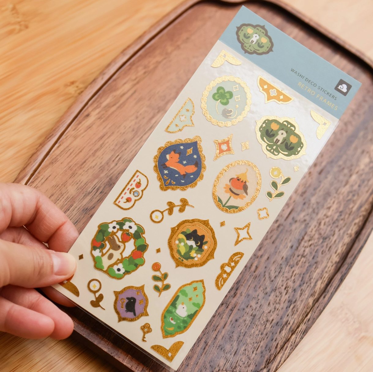 Thousand Skies Washi Sticker Sheet - Foiled Retro Frames
