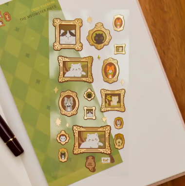 Thousand Skies Clear Sticker Sheet - Foiled Meowster Frames