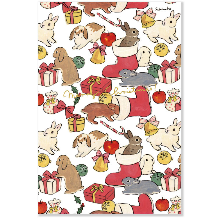 Shinako Moriyama Christmas Postcard - Pattern