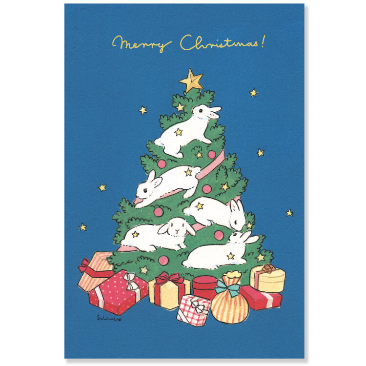 Shinako Moriyama Christmas Postcard - Tree