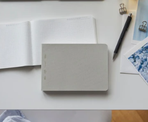 Stalogy Half Year B6 Notebook Landscape Grid - Fog