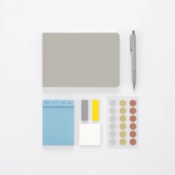 Stalogy Half Year B6 Notebook Landscape Grid - Fog