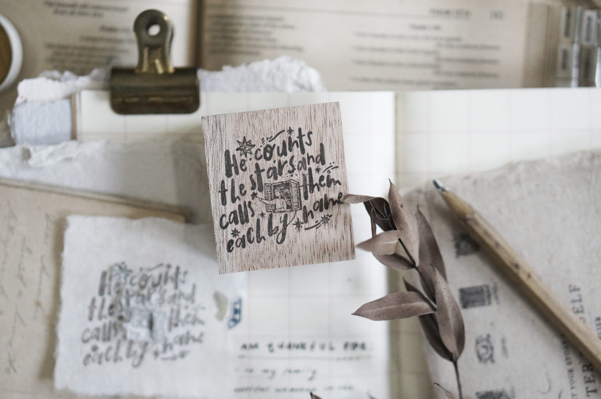 Black Milk Project Prayer Rubber Stamp - He counts the Stars