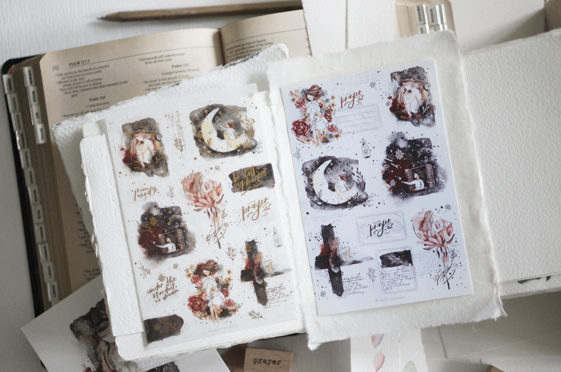 Black Milk Project Prayer sticker set (Washi & paper sticker)