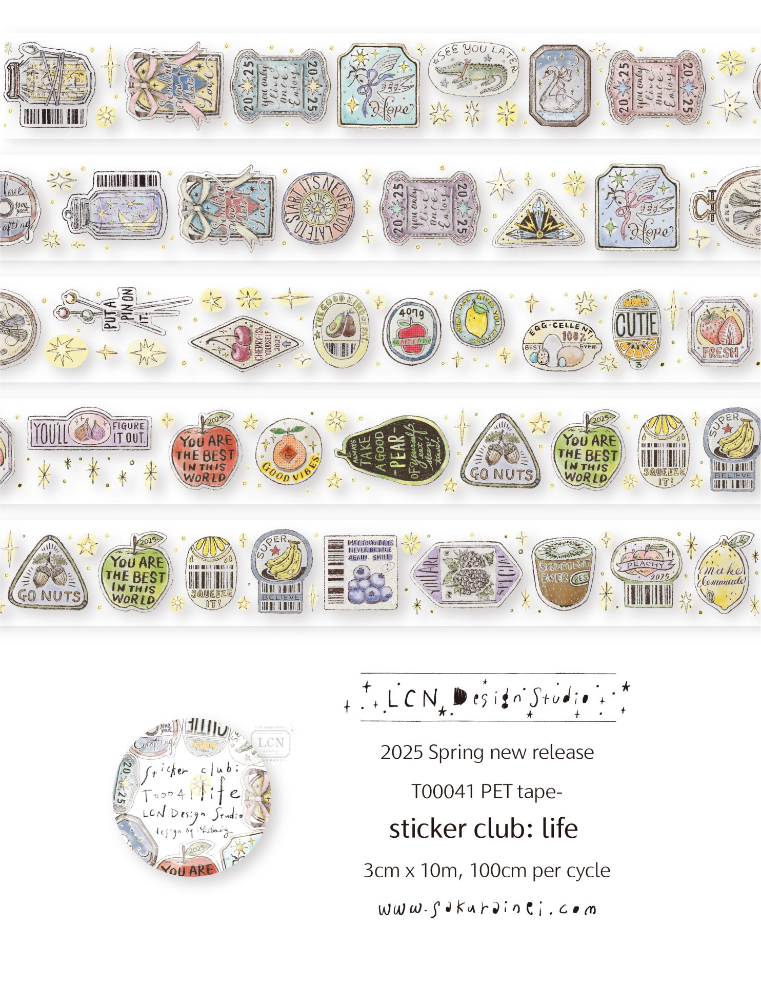 Lin Chia Ning Matte PET Tape - Sticker Club: Life