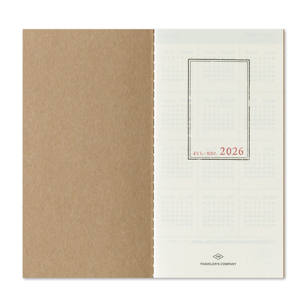 TRAVELER'S Notebook Diary 2026 Weekly Vertical Second Half