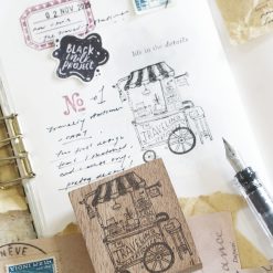 Black Milk Project Travelling Stationer Rubber Stamp - Stationery Cart