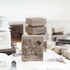 Black Milk Project Travelling Stationer Rubber Stamp - Girl on Cart