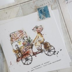 Black Milk Project Travelling Stationer Postcard - Girl on Cart
