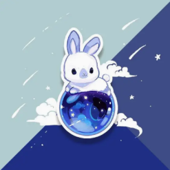 Thousand Skies Holographic Vinyl Sticker - Bunny Universe