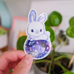Thousand Skies Holographic Vinyl Sticker - Bunny Universe