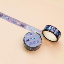 Thousand Skies PET Tape - Floral Black Cat