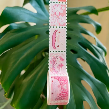 Thousand Skies Stamp Washi Tape - Cherry Blossom Axolotl