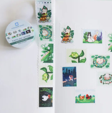 Thousand Skies Stamp Washi Tape - Plants & Critters