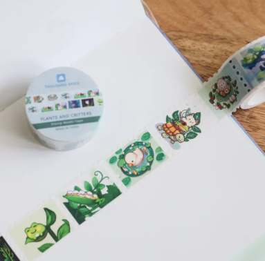 Thousand Skies Stamp Washi Tape - Plants & Critters