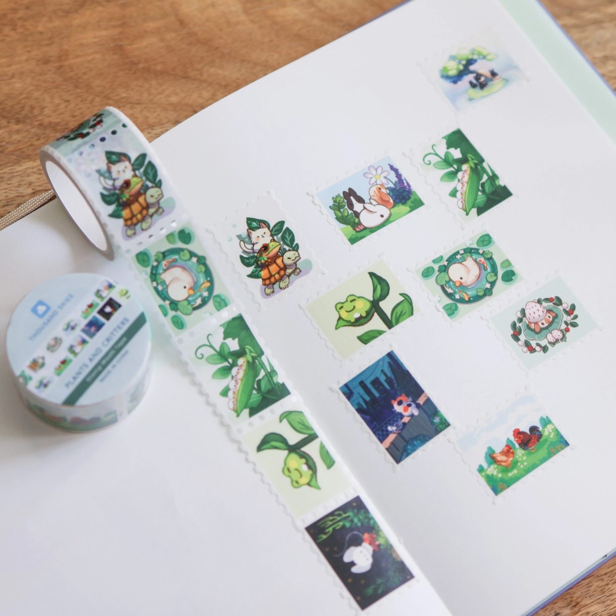 Thousand Skies Stamp Washi Tape - Plants & Critters