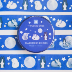 Thousand Skies Stamp Washi Tape - Silver Moon Rabbit