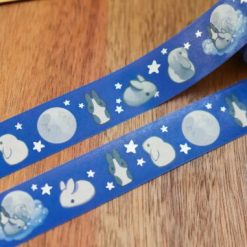 Thousand Skies Stamp Washi Tape - Silver Moon Rabbit