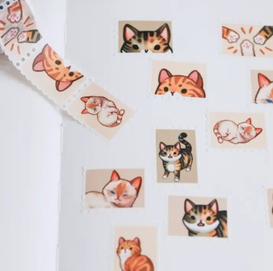 Thousand Skies Stamp Washi Tape - Tabby Cats