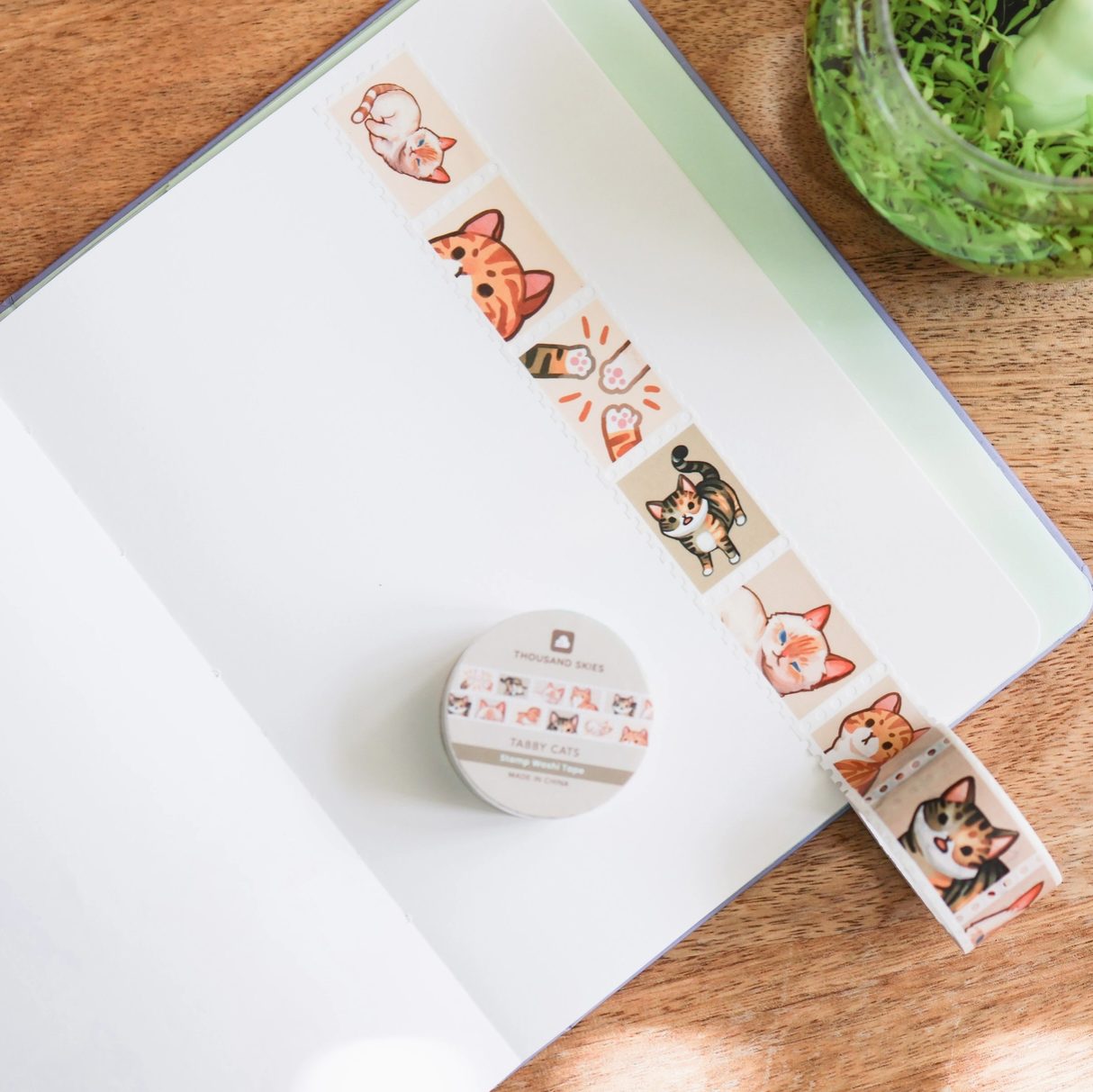 Thousand Skies Stamp Washi Tape - Tabby Cats