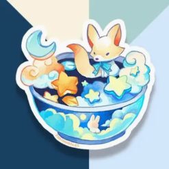 Thousand Skies Vinyl Sticker - Fox & Rabbit Lunar Bowl