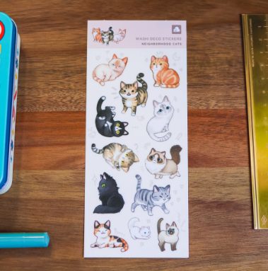Thousand Skies Washi Sticker Sheet - Neighbourhood Cats