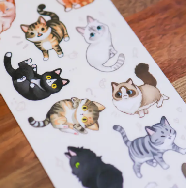 Thousand Skies Washi Sticker Sheet - Neighbourhood Cats