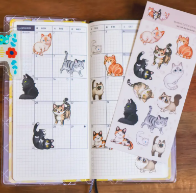 Thousand Skies Washi Sticker Sheet - Neighbourhood Cats