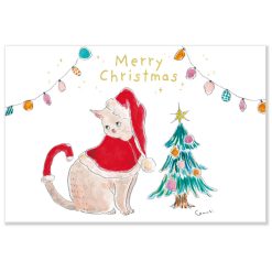 Tocoro Comugi Christmas Postcard - Santa Cat