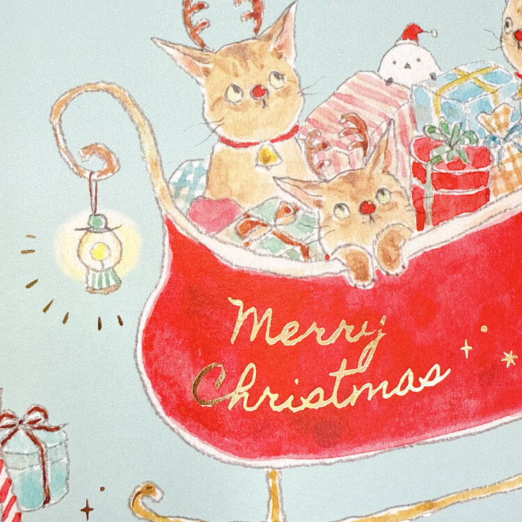 Tocoro Comugi Christmas Postcard - Sledge
